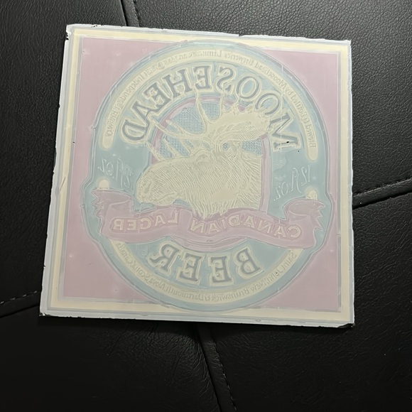 Vintage Moosehead Canadian Lager Beer Glass Carnival Sign 6” - Picture 6 of 9